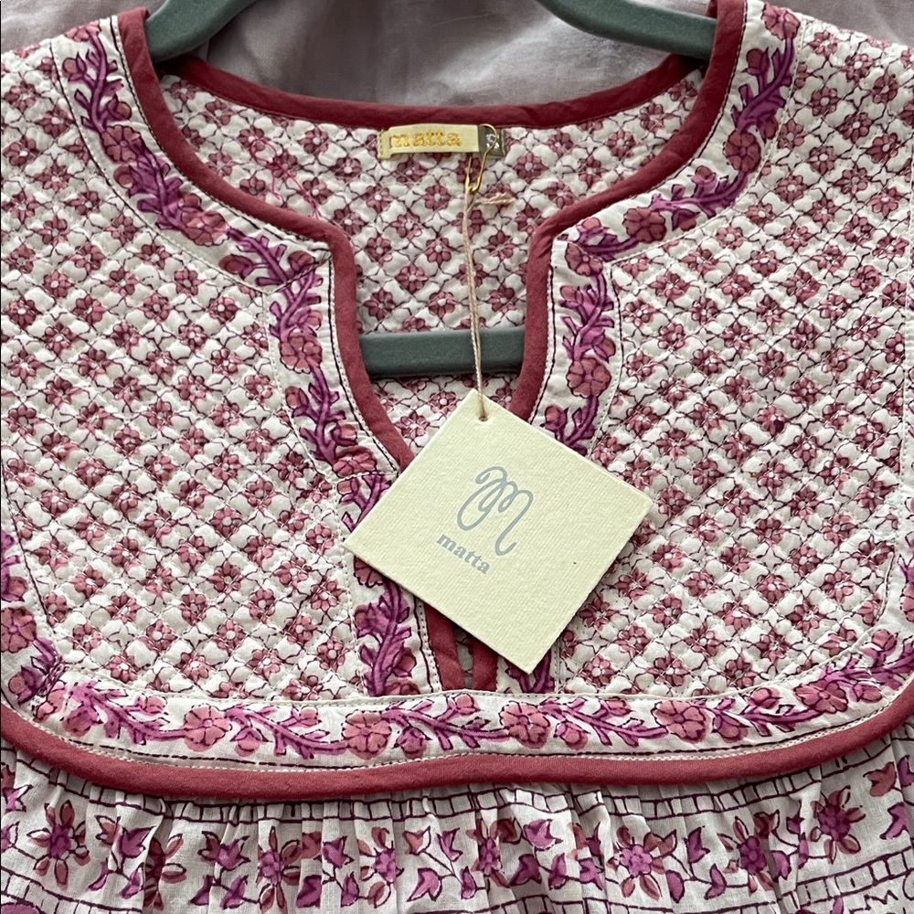 Matta Pink and White Long Sleeve Dress - Picture 2 of 5